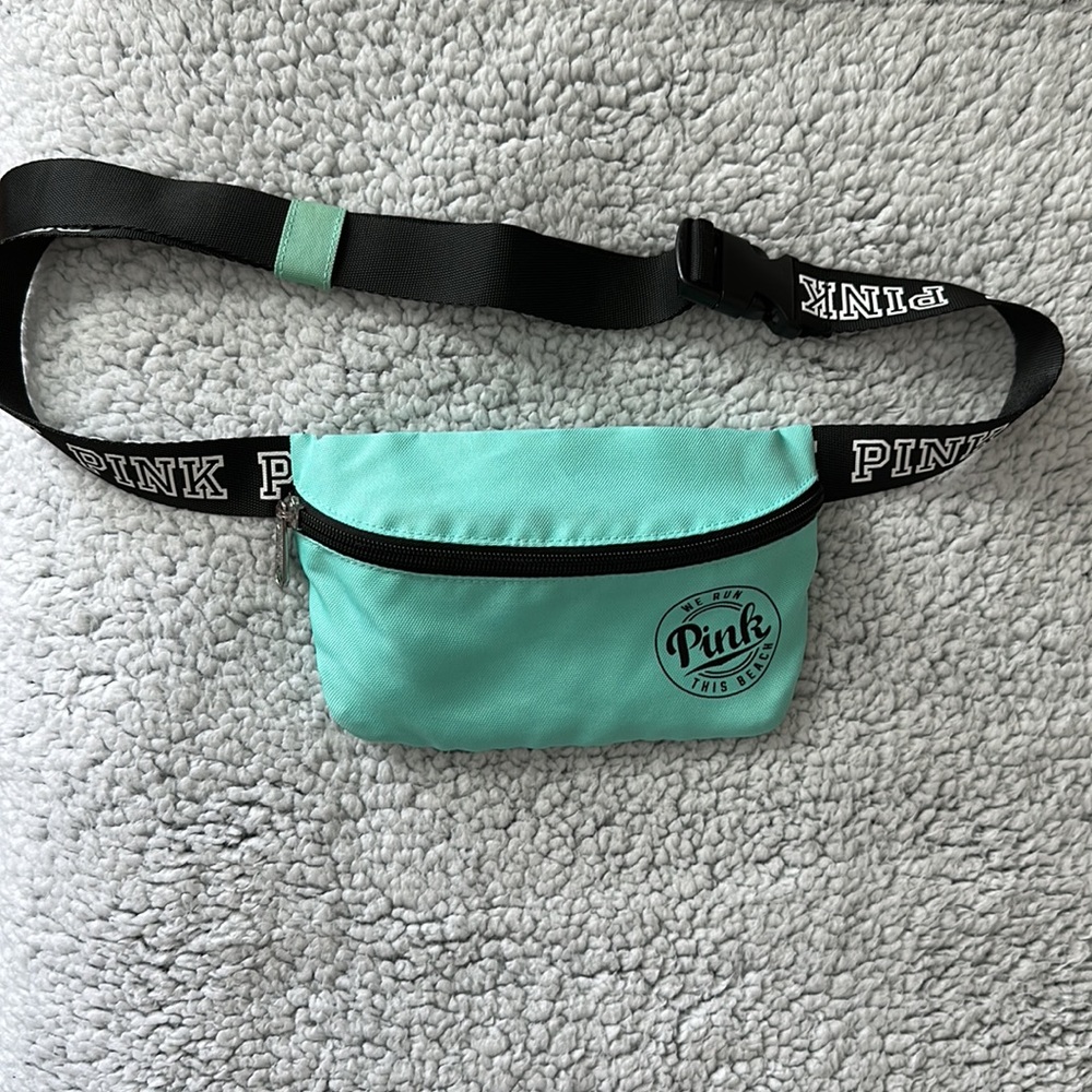 Victoria’s Secret PINK Fanny Pack Belt Bag Mint Aqua adjustable buckle strap